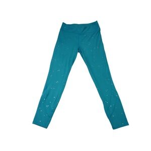 All In‎ Motion Teal Star Print Athleisure Leggings Youth Size XL 14 16